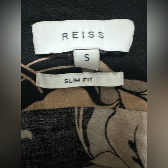 Reiss Floral Black and Tan Women's Button Down Top size S - Picture 3 of 12